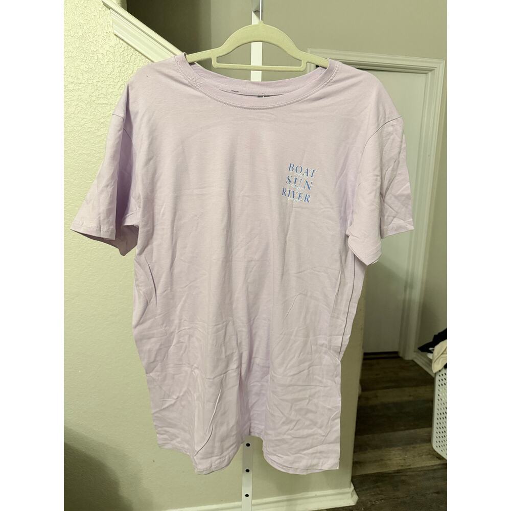 Simply Southern lilac Boat Sun River Graphic Tee Size Large
